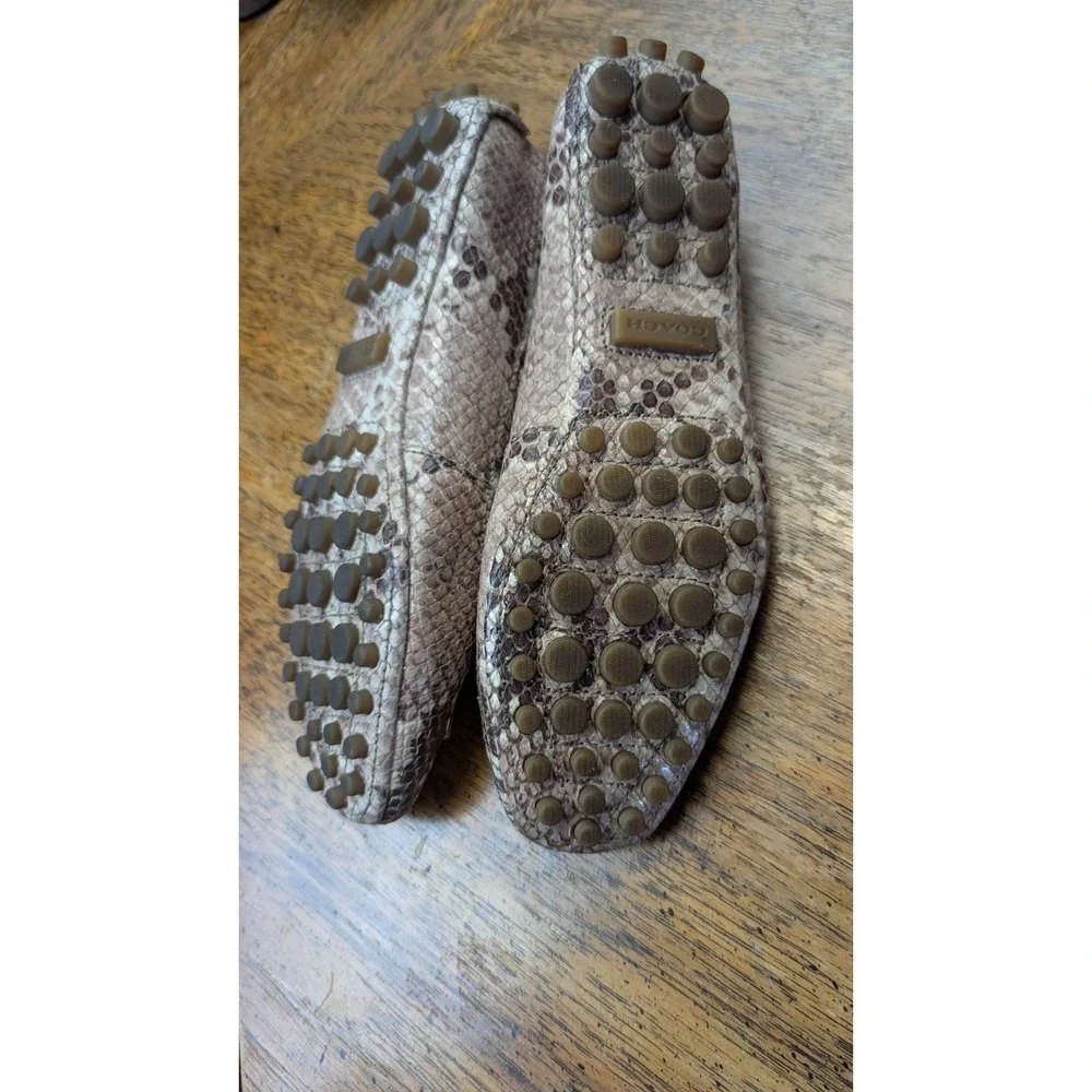 Coach Snake Print‎ Leather Vernon Ballet Flats Women's Size 5B Multicolor